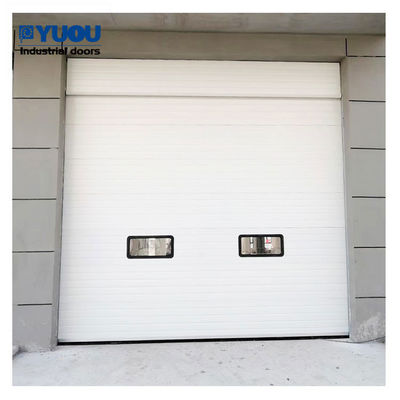 Thermal Insulation Sectional Overhead Door High Lift 12m width 50mm thickness
