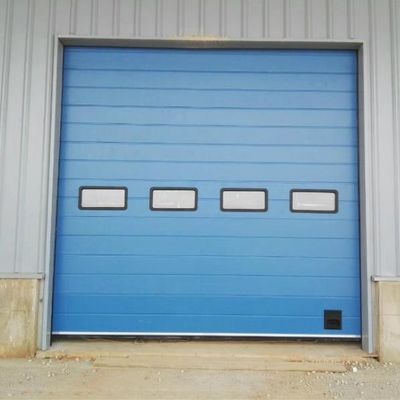 220V Roll Up Industrial Sectional Overhead Doors Garage 12000MM Galvanized Steel