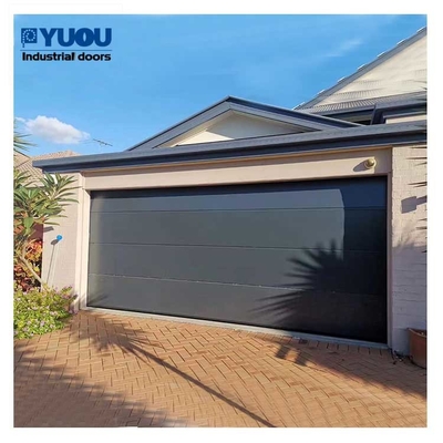 Remote Control 6m Sectional Overhead Garage Door Electric Steel Insulated Automatic