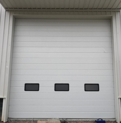 Sandwich Steel Panel Sectional Overhead Sliding Doors Color Coated With PU Inside