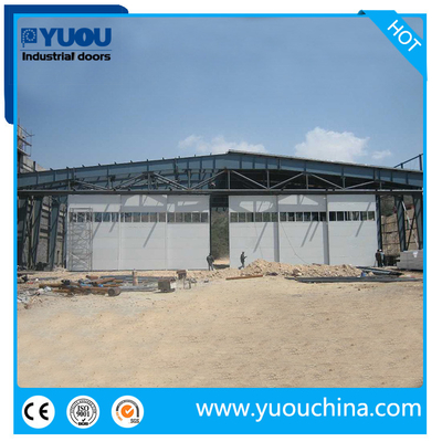 Aluminum Alloy Aircraft Accordion Insulated Sliding Hangar Doors Folding Automatic
