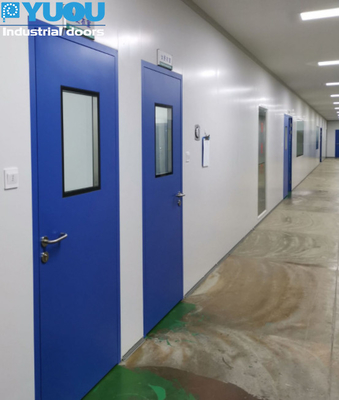 Galvanized Steel Pharmaceutical Swing Clean Room Door Automatic Colorful